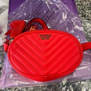 Victoria's Secret Bold Orange V quilted Belt Bag